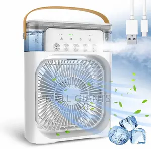 3 in 1 Mini Portable USB AC Fan, Humidifier Led Water Lamp