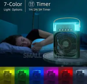 3 in 1 Mini Portable USB AC Fan, Humidifier Led Water Lamp