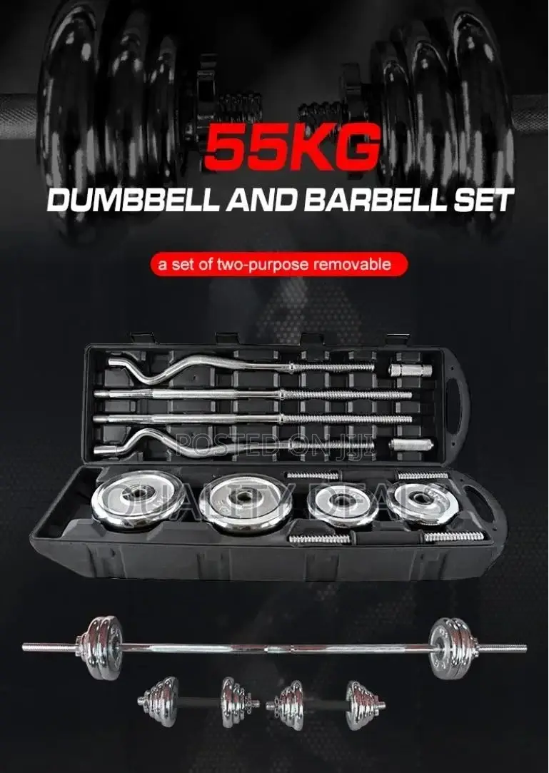 55kg Adjustable Dumbbells Barbell Set