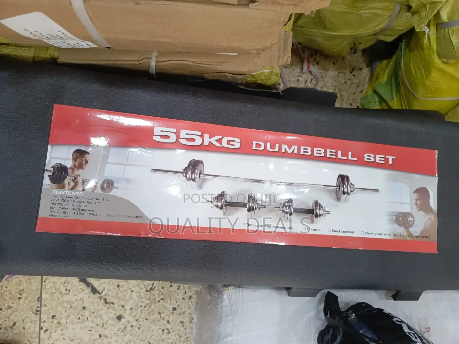 55kg Adjustable Dumbbells Barbell Set