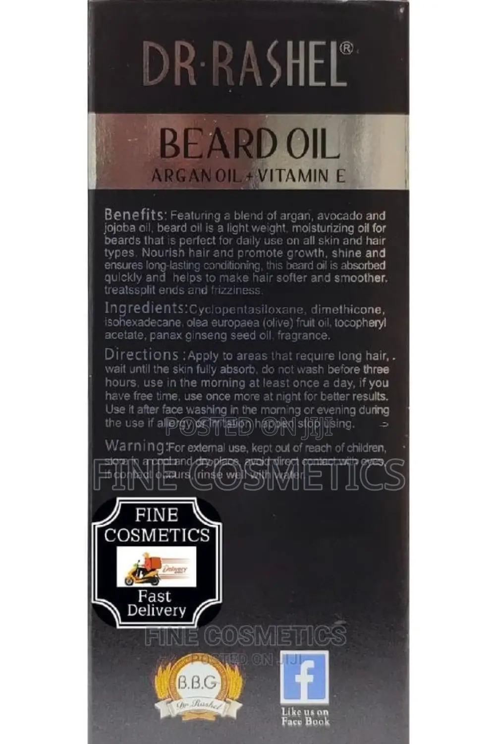 Original Dr Rashel Beard Growth Hair Booster Oil + Vitamin E