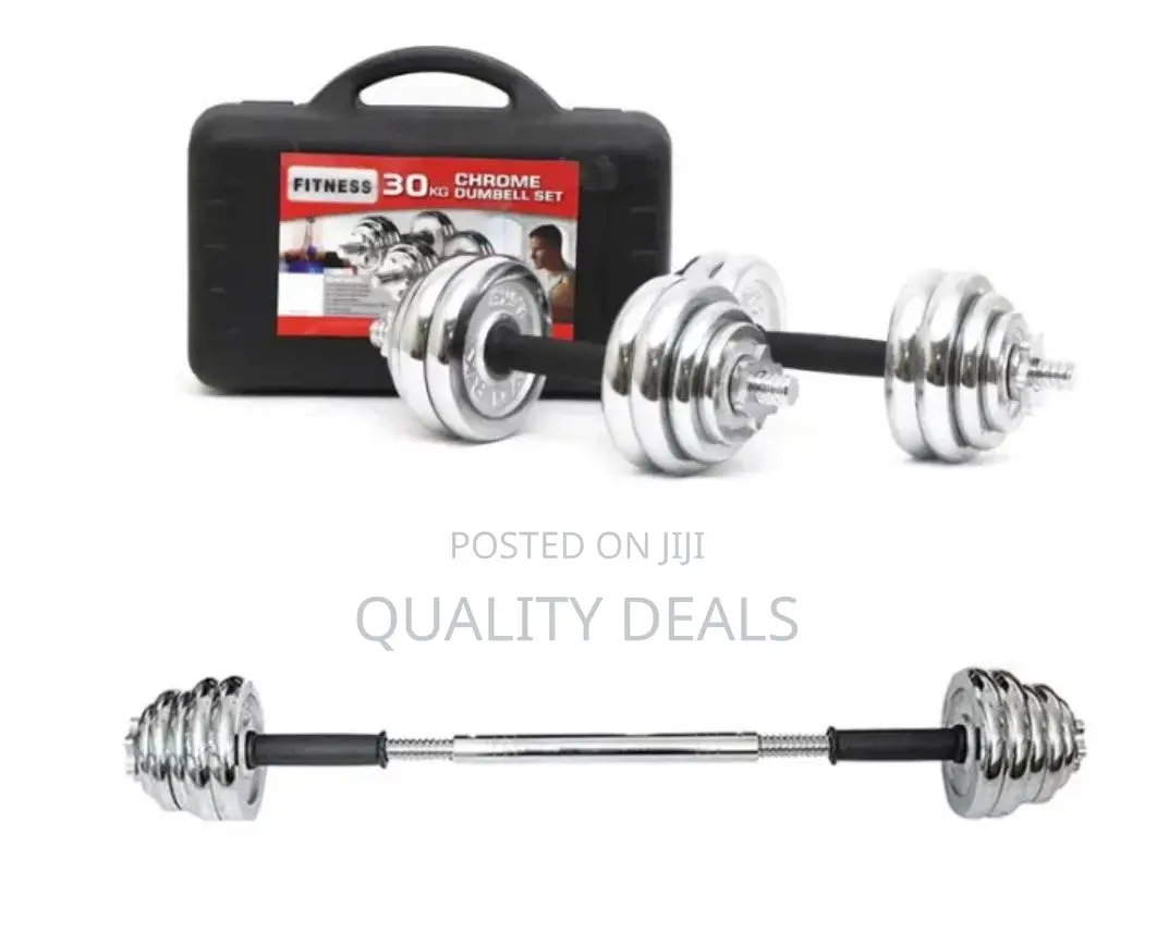 30kg Adjustable Dumbbells and Barbell Set