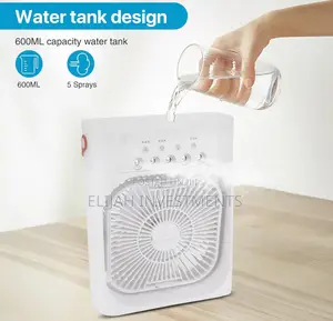Humidifier Cooler Desk Air Fan With 7 Color Light