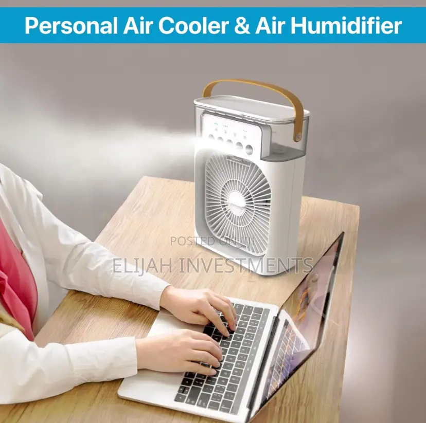 Humidifier Cooler Desk Air Fan With 7 Color Light