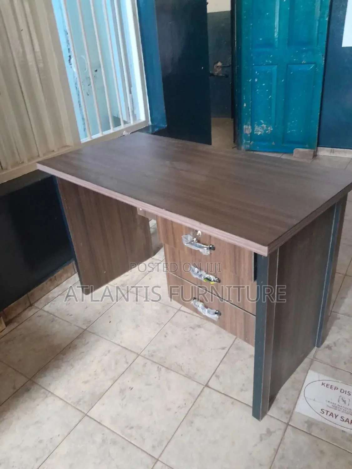 Office Table With Three Lockable Drawers