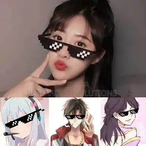 Photo - Black Thug Life 8 Bits Pixelated Meme Retro Party Sunglasses