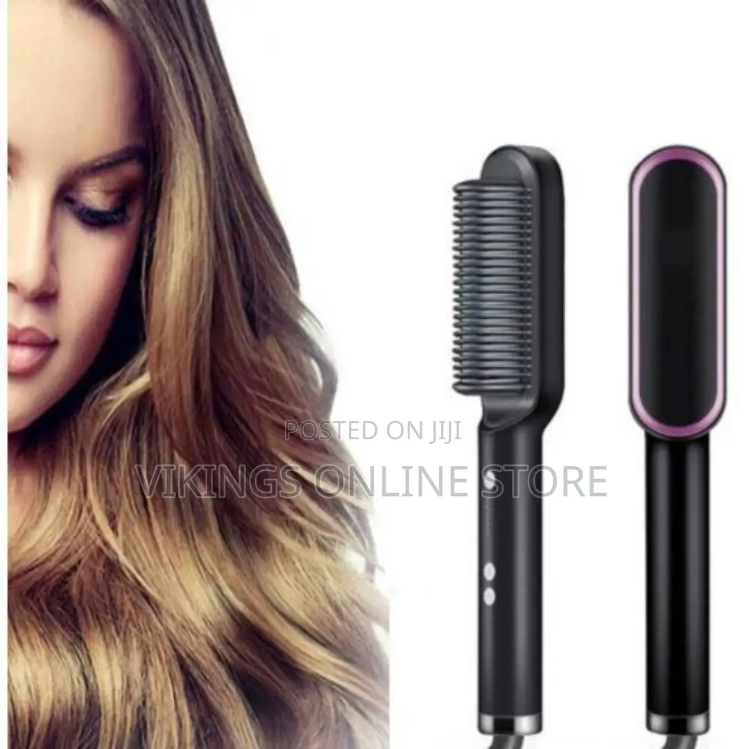 Electric Hair Straightener, Professional Hair Curler, -Black
