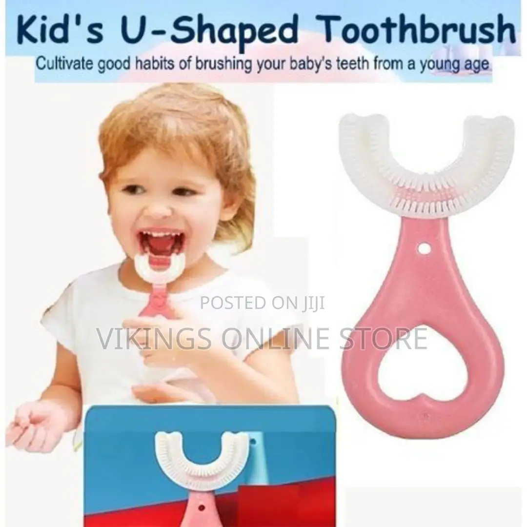 Children U-Shaped Toothbrush, -Pink