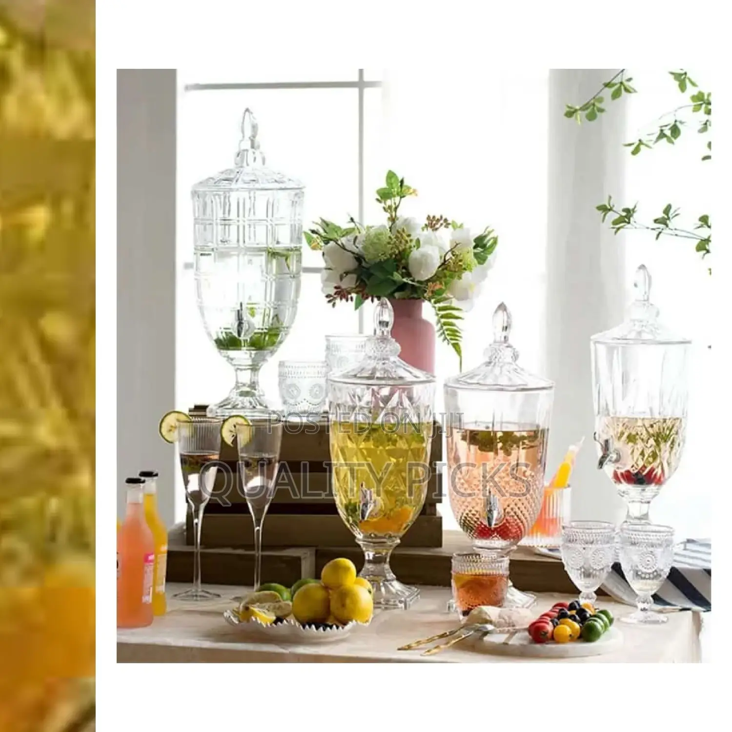 Glass Beverage Juice Dispenser
