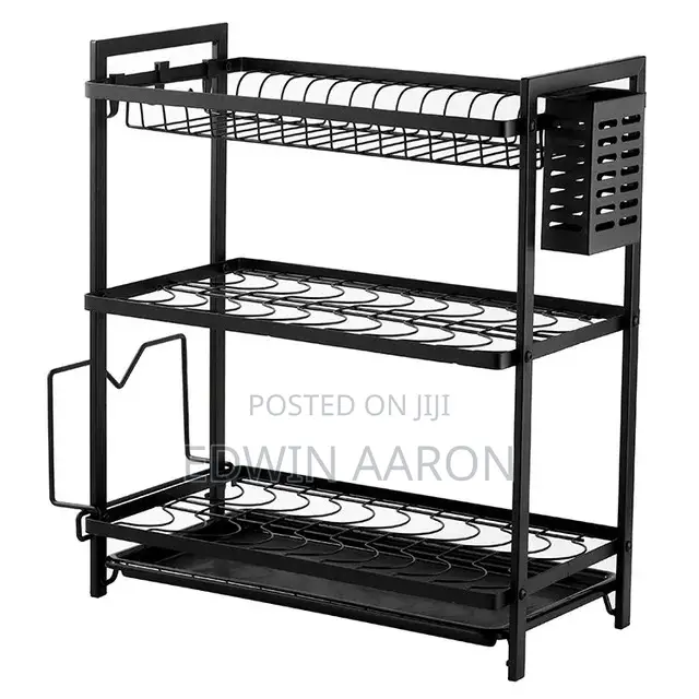 3 Tier Black Kitchen Dish Rack