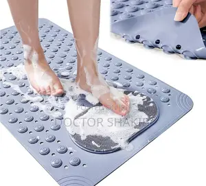 Bathroom Anti Slip Mat With Scrubber and Draining Holes