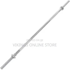 Photo - Barbell 1.5m Steel Bar Gym Weightlifting - Silver