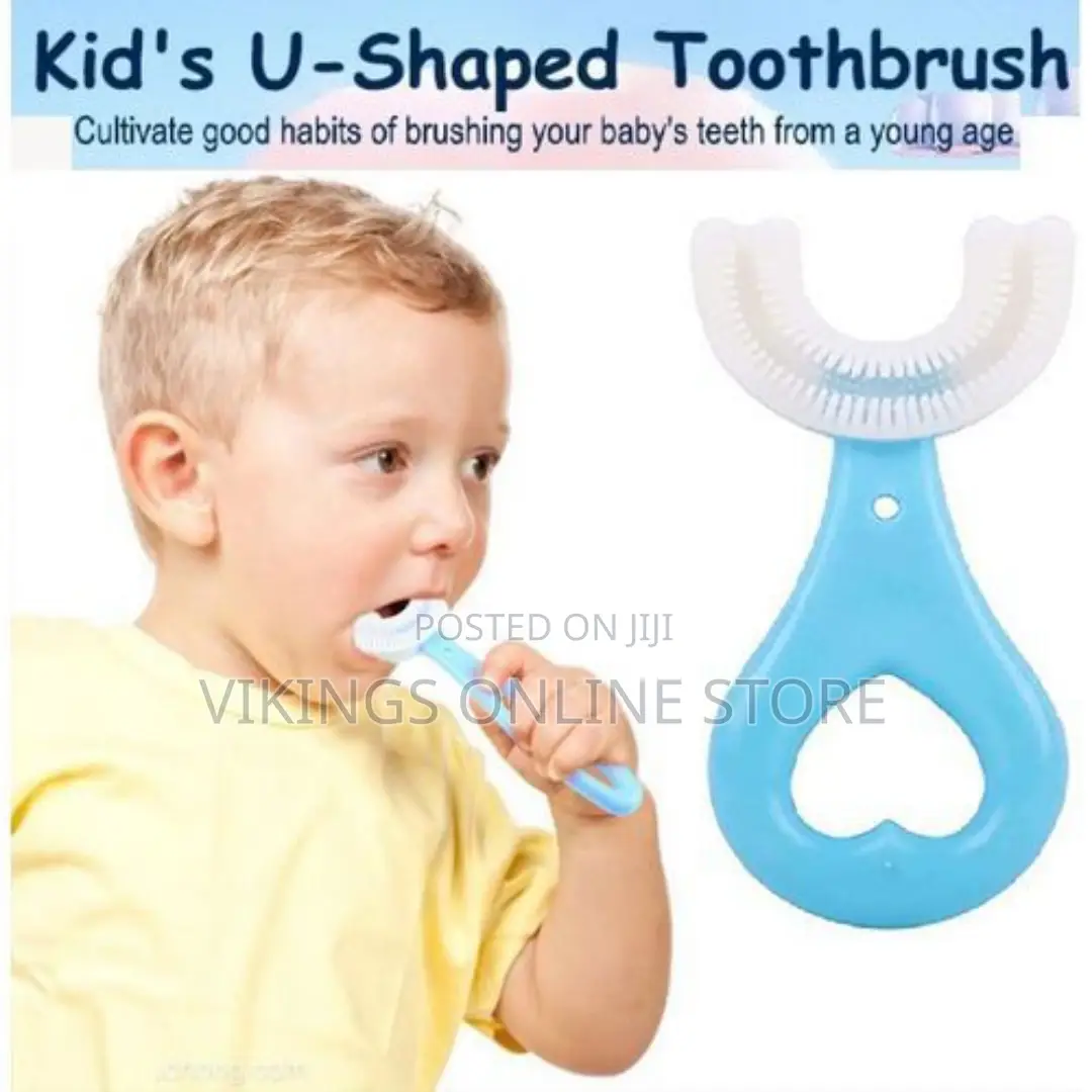 Children Toothbrush With U-Shaped Bristles, - Blue