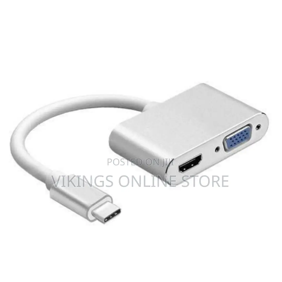 2in1 USB Type C Hub HDMI VGA Port Adapter Splitter Box