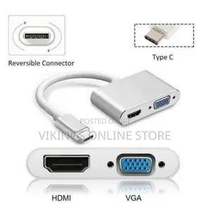 2in1 USB Type C Hub HDMI VGA Port Adapter Splitter Box