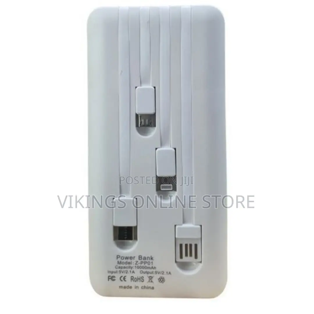 Premium Accessories 10000mah Portable Multi-Cable Power Bank