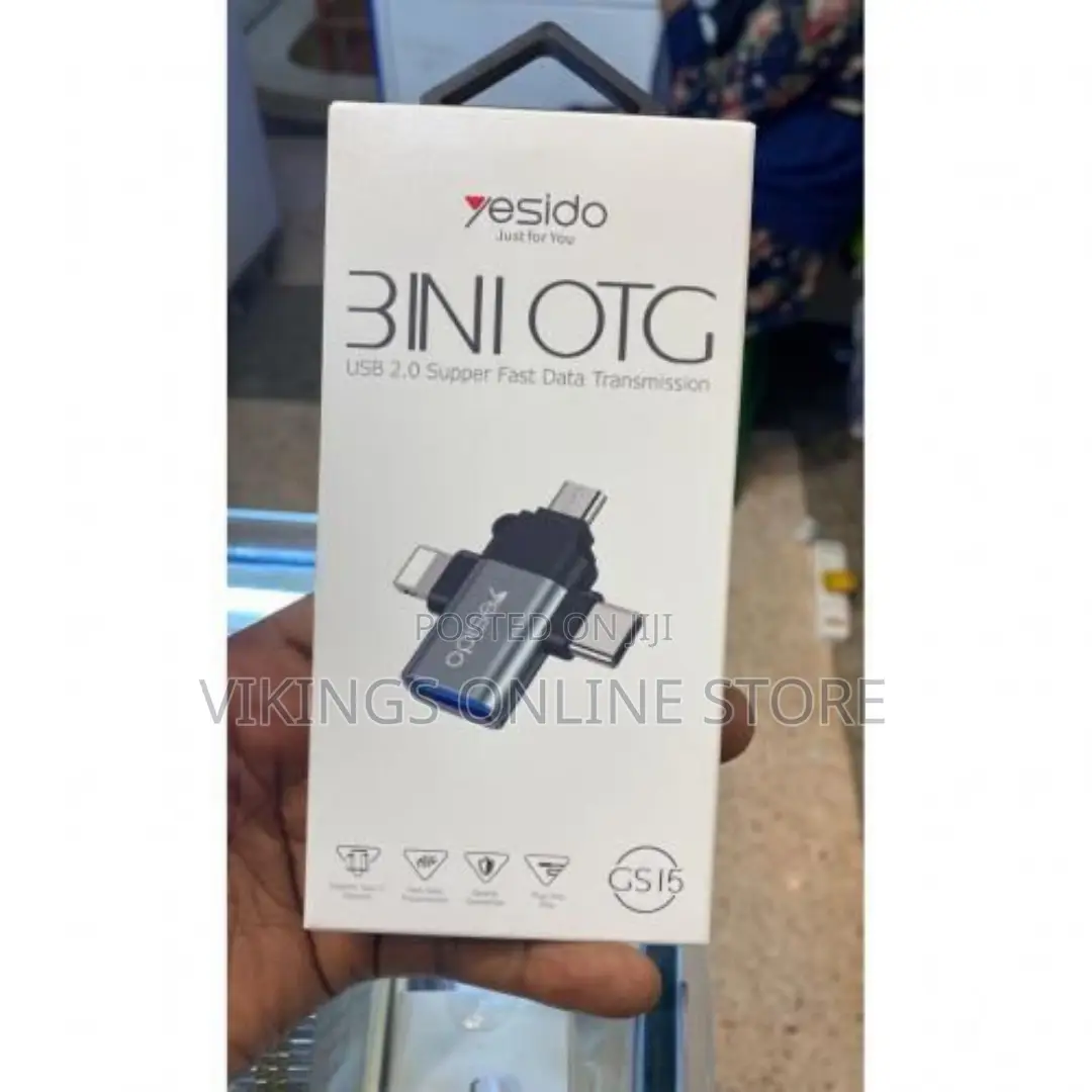 Yesido 3 in 1 Otg Adaptor- Black