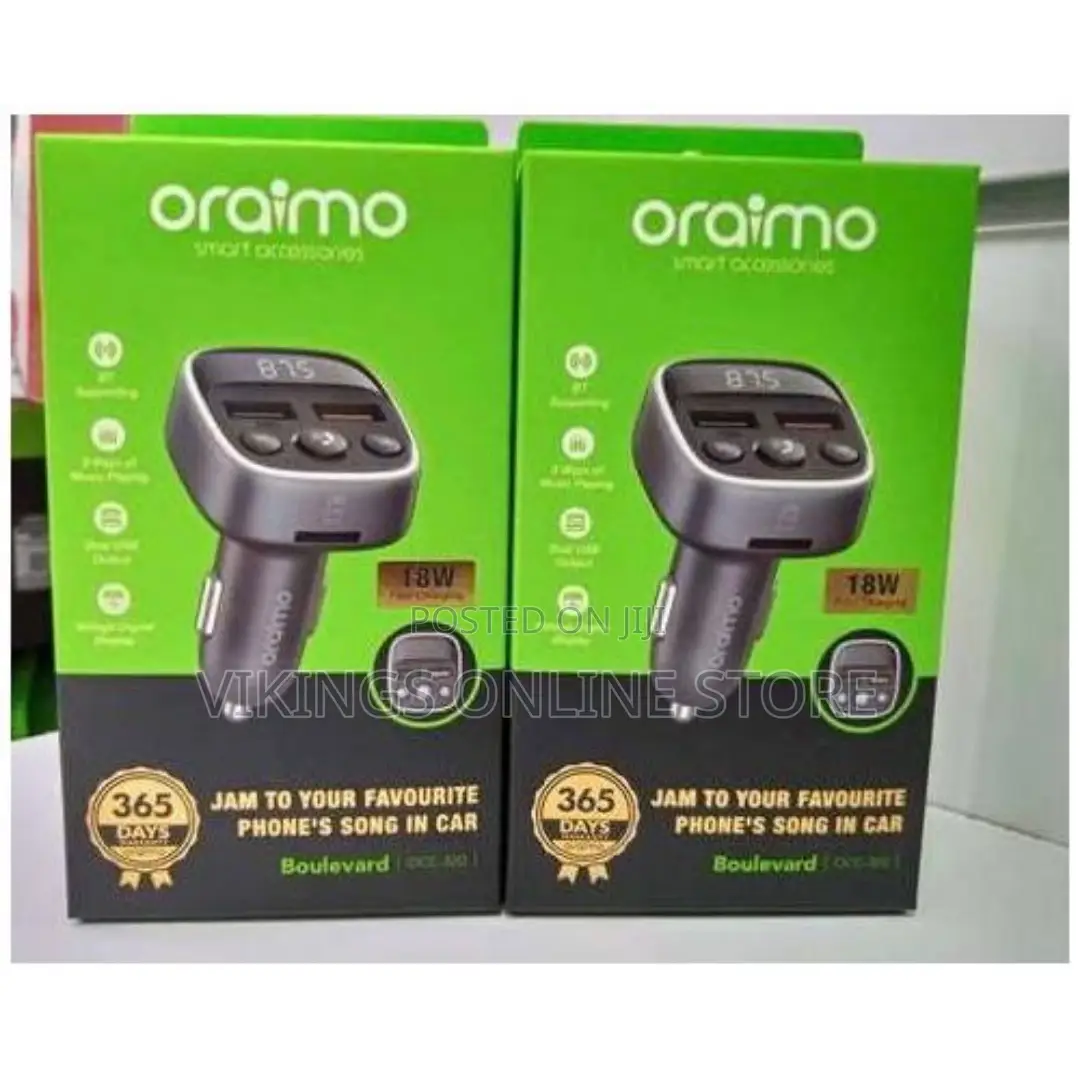 Oraimo 18W Dual Output 3 Way Play Music Digital Car Charger