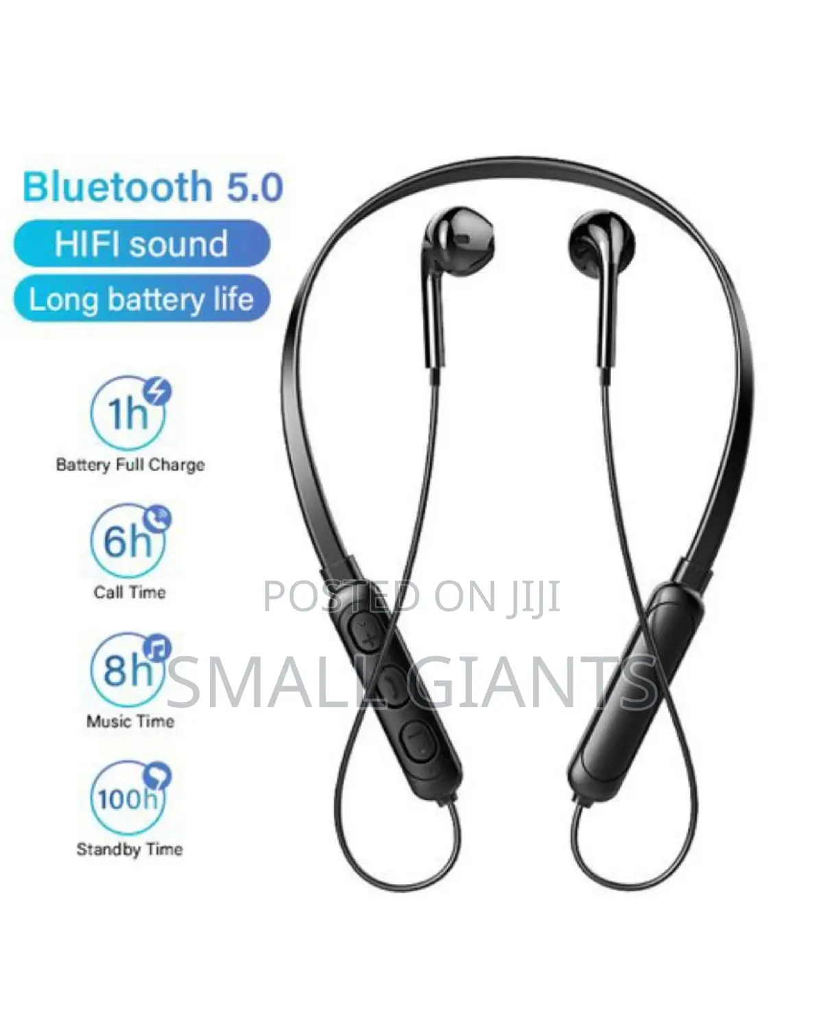 Original Bluetooth Neckband Earphones - Black