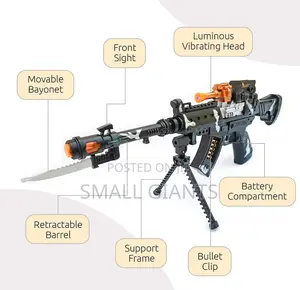 Toy Gun With Light Sound Knife Military Assault Rifle