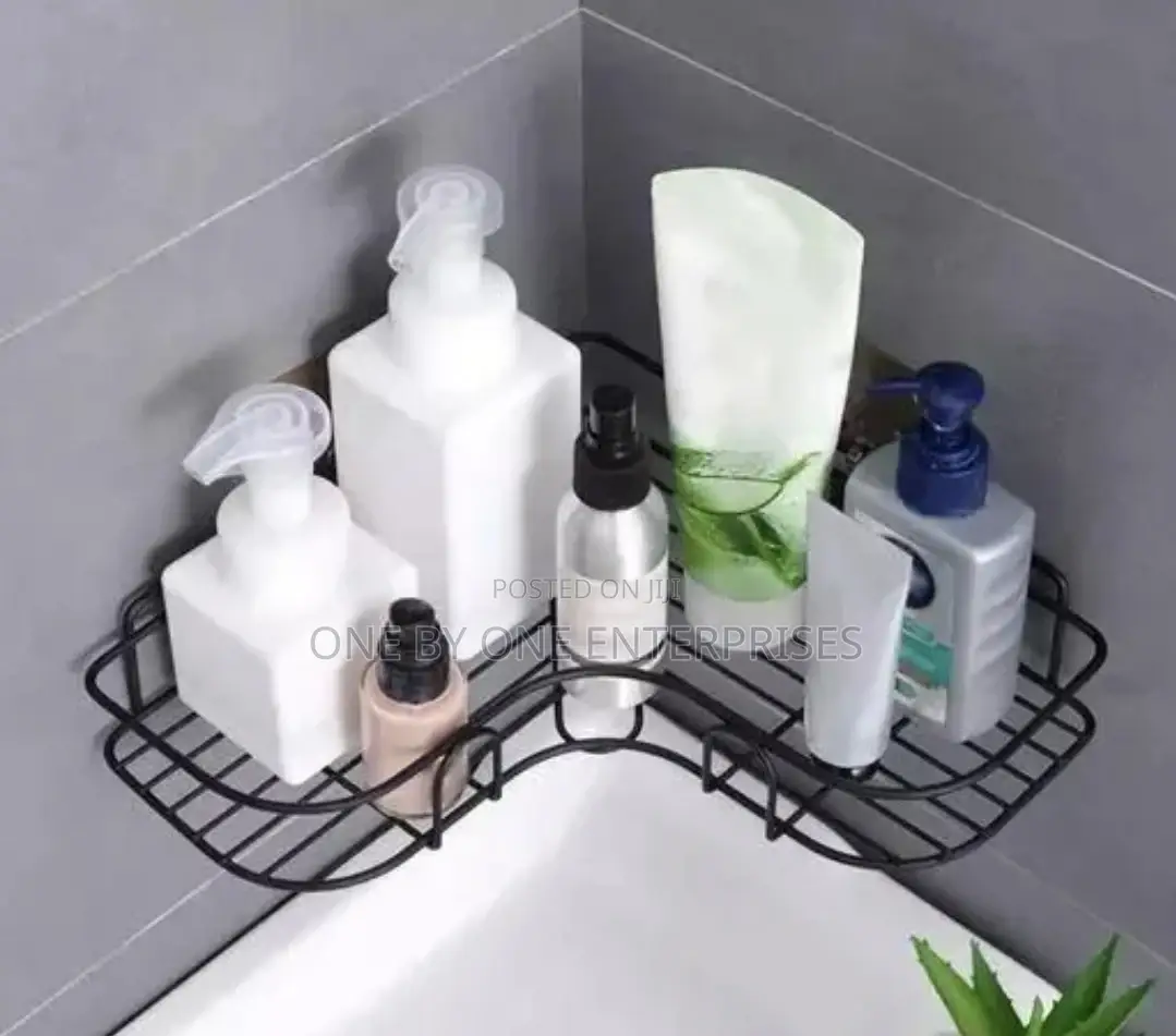 Stainless Steel Self-Adhesive Metal Storage Wall Shelves