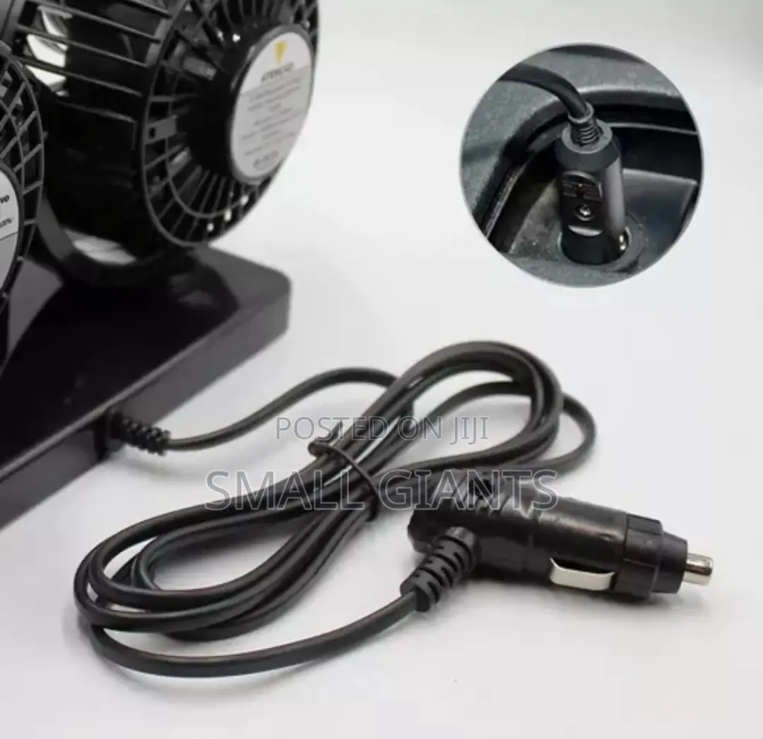 12V 360 Degree Adjustable Car Auto Air Dual Head Fan