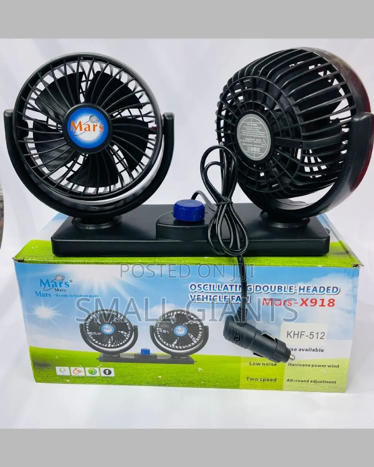 12V 360 Degree Adjustable Car Auto Air Dual Head Fan
