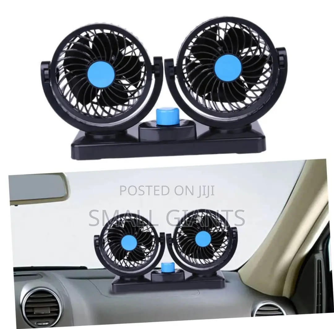 12V 360 Degree Adjustable Car Auto Air Dual Head Fan
