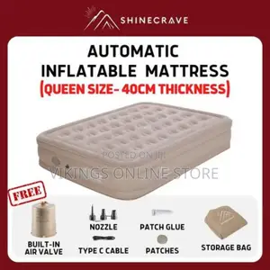 190x99x40cm Double Portable Air Mattress With Built-in Pump