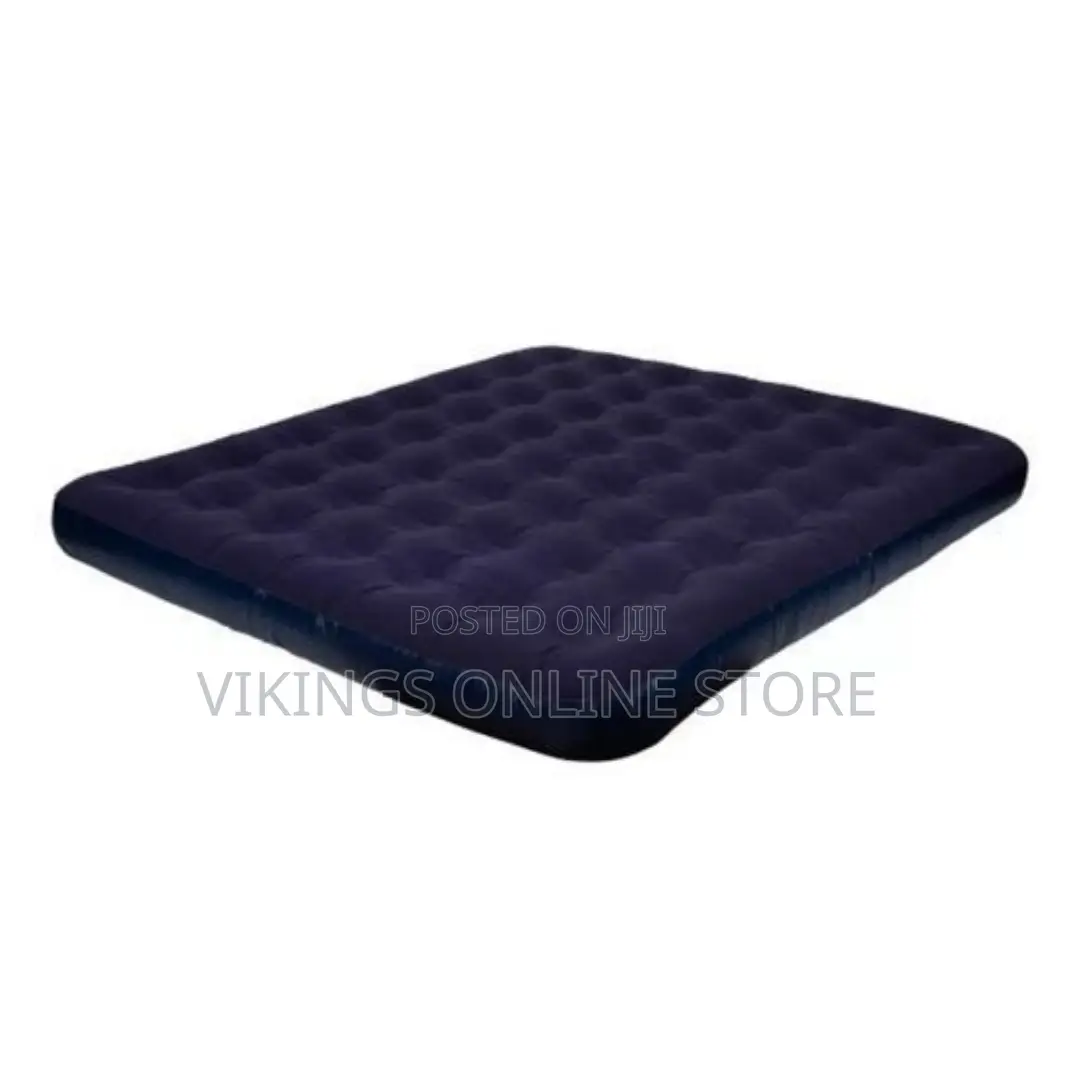 Flocked Full-Size Air Bed Lnflatable Mattress,Blue,