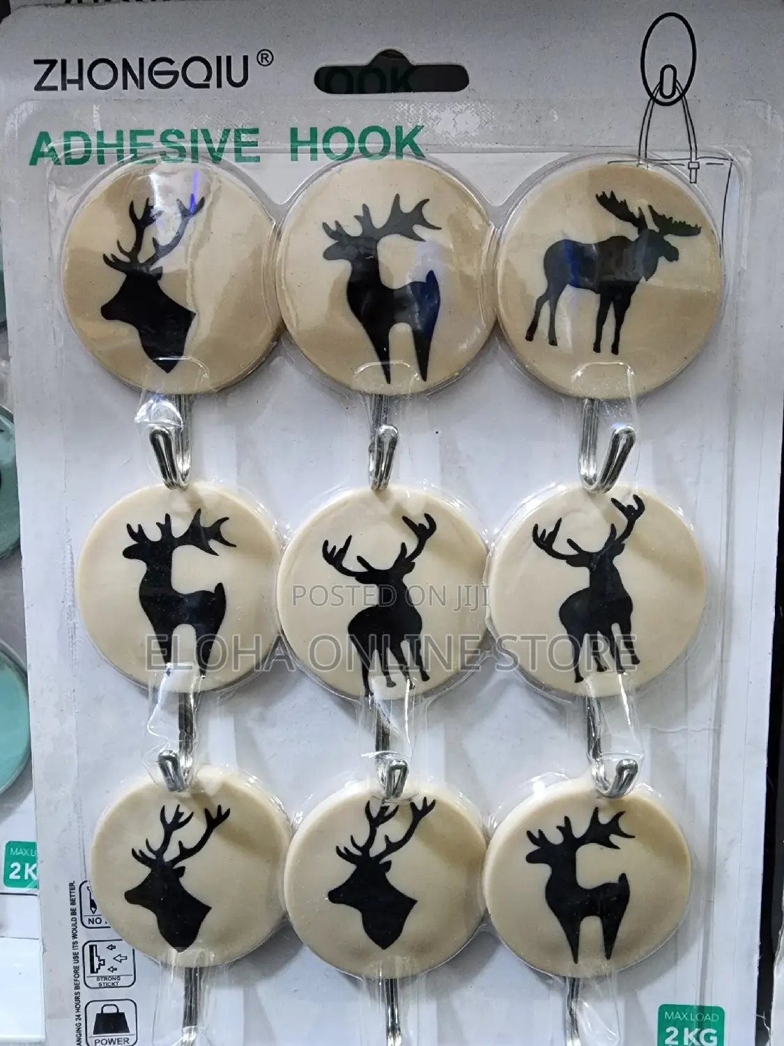 9pcs Heavy Duty Adhesive Hooks for Hanging