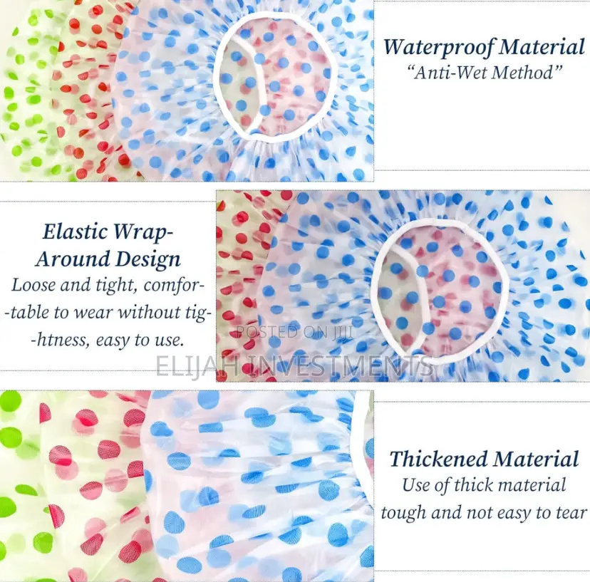 3pcs Bath and Shower Waterproof Caps