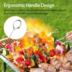 12pcs Stainless Steel BBQ Skewers