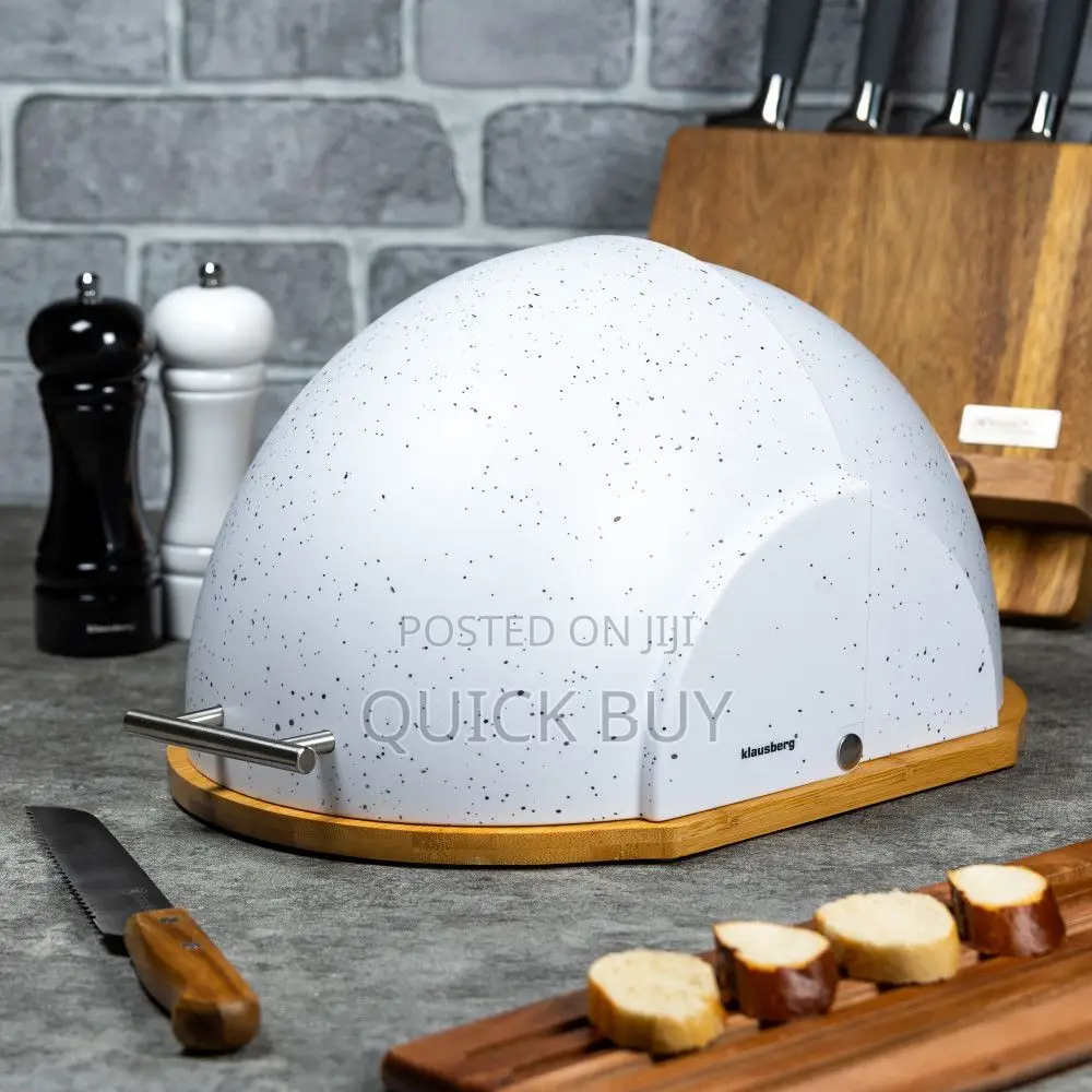 Bread Box (Slide Up, Speckled With Bamboo Base