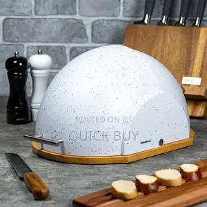 Bread Box (Slide Up, Speckled With Bamboo Base