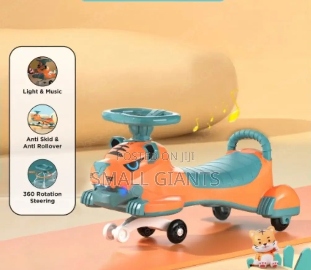 Tiger LED Twist Lightweight Kids Self Powered Swing Car