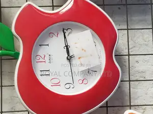 Wall Paper /Apple Shaped Wall Clock /Analog