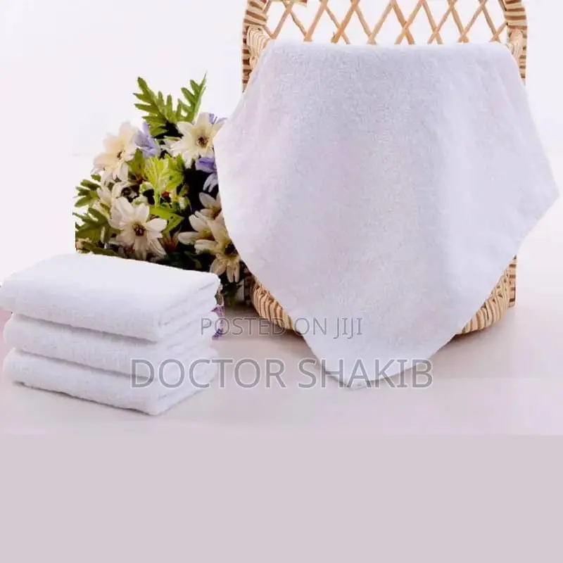 Small 5pc White Pure Cotton Soft Towels