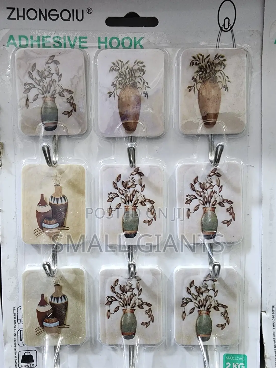 9 PCS Heavy Duty Adhesive Hooks for Hanging