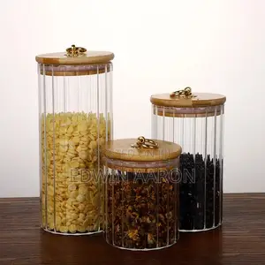 3pc Airtight Storage Jars With Bamboo Lids