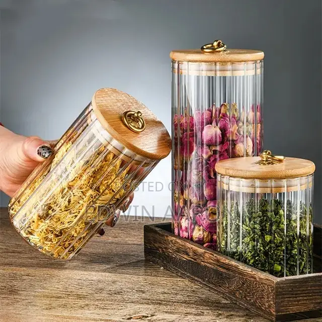 3pc Airtight Storage Jars With Bamboo Lids