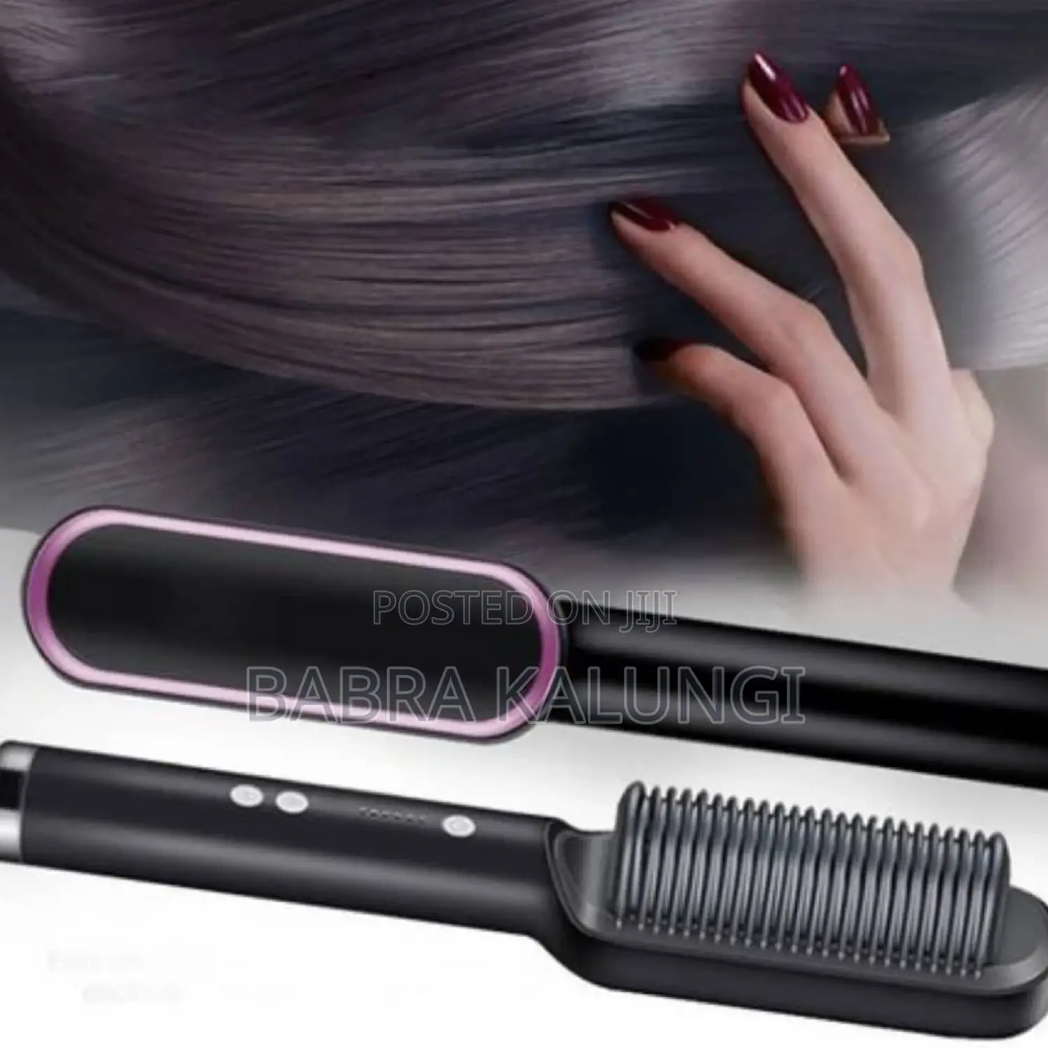 Electric Hair Straightener, Professional Hair Curler _ Black