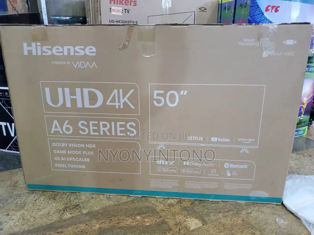 Hisense 50"Inches UHD A6 Series Smart Tv With Free to Air