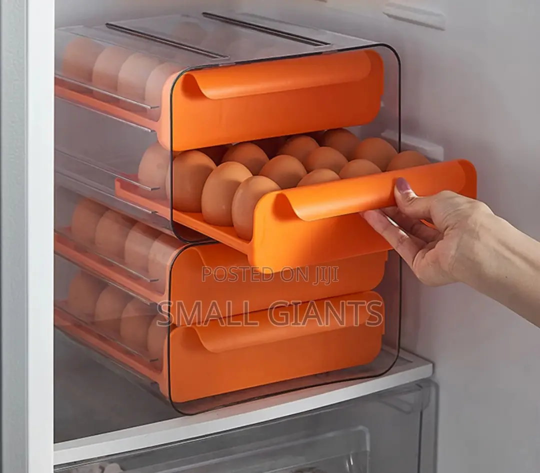 2-Layer Egg Holder for Refrigerator With Stackable Drawers