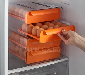 2-Layer Egg Holder for Refrigerator With Stackable Drawers