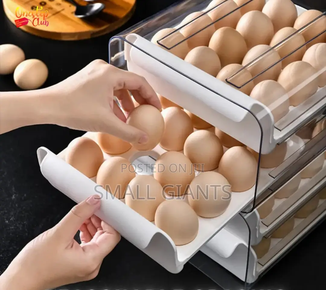 2-Layer Egg Holder for Refrigerator With Stackable Drawers