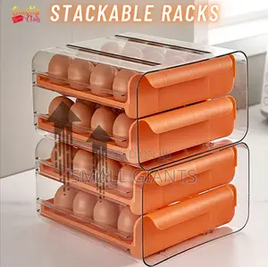 2-Layer Egg Holder for Refrigerator With Stackable Drawers