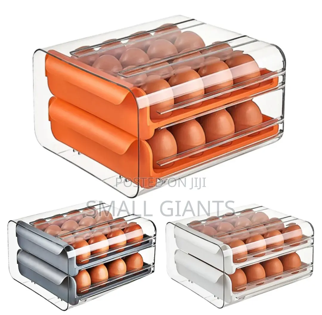 2-Layer Egg Holder for Refrigerator With Stackable Drawers
