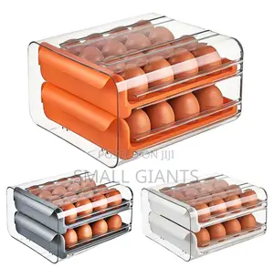 2-Layer Egg Holder for Refrigerator With Stackable Drawers