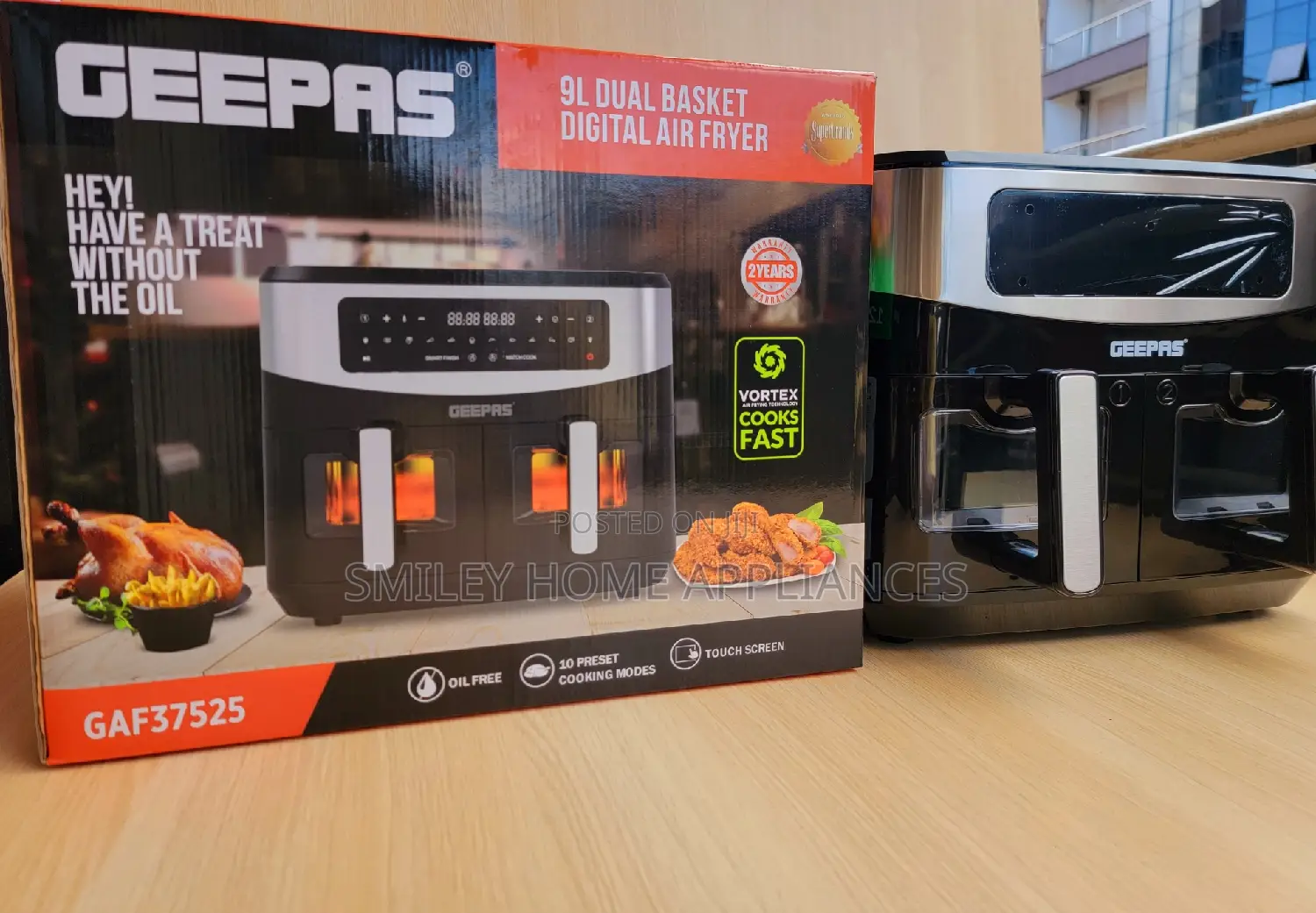 Brandnew Geepas Dual Airfryer 9ltrs